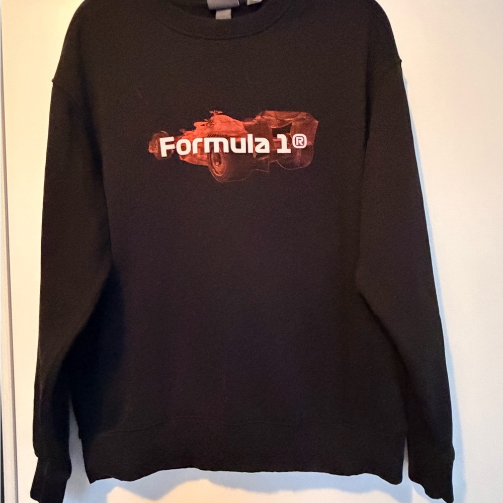 H&M Black Crewneck Sweater with Red Formula 1 Graphic
